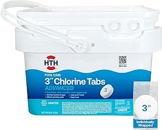 Swimming Pool Care 3" Chlorine Tabs Advanced, Individually Wrapped Tablets