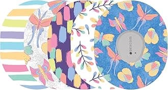 Glucomart Adhesive Patches for Dexcom G7, Stelo & Infusion Sets – 5-Pack Waterproof, Sweatproof CGM Overpatches – Hypoallergenic CGM Patches (Pastel Butterfly)