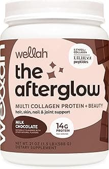 The Afterglow Multi Collagen Protein + Beauty (30 Servings, Chocolate) - Hair, Skin, Nail & Joint Support - Non-GMO & Gluten Free
