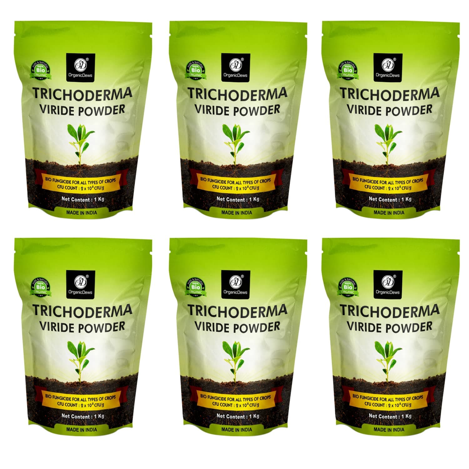 OrganicDews Trichoderma Viride Powder 6 Kg (2 x 10^8 CFU per Gram) for Plants - 6 Kg