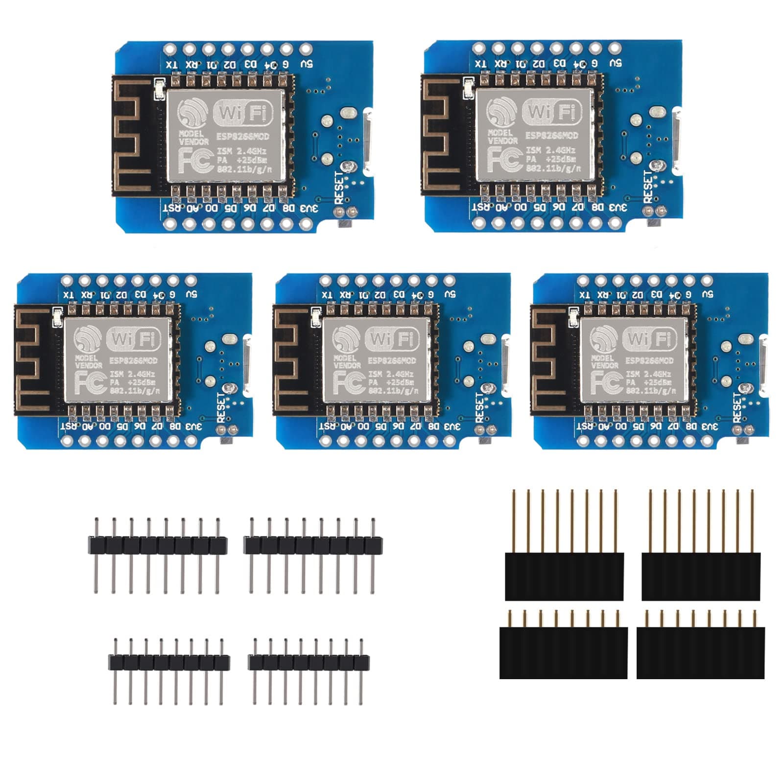 DorheaESP8266 ESP-12 ESP-12F NodeMcu Mini D1 Module WeMos Lua 4M Bytes WLAN WiFi Internet Development Board Base on ESP8266 ESP-12F for ArduinoCompatible with WeMos D1 Mini (Pack of 5)