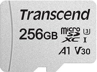 Transcend 256GB microSDXC 300S Class 10 Memory Card with up to 95/45 MB/s (for Smartphones, Digital Camers and Nintendo Switch Consoles) including SD Adapter TS256GUSD300S-A