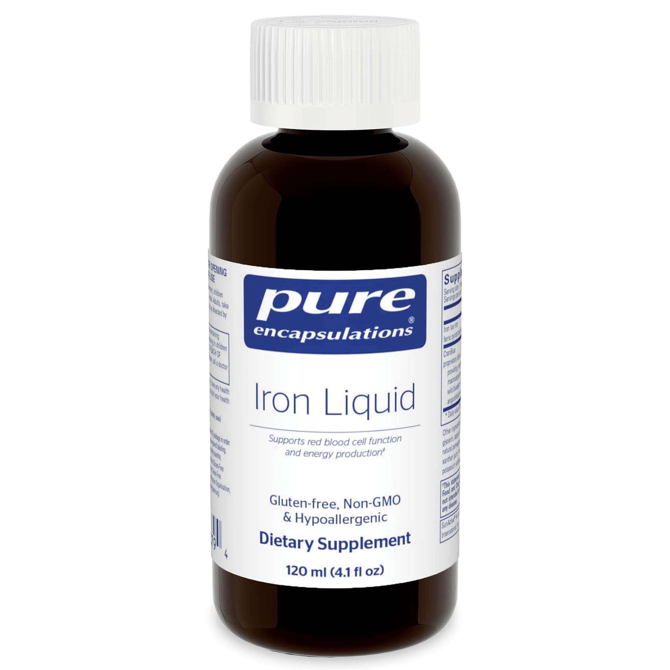 Iron Liquid | Hypoallergenic Supplement Supports Hemoglobin and Myoglobin Function | 4.1 fl. oz.