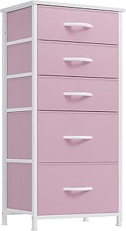 YITAHOME5 Drawers Dresser - Fabric Dresser, Organizer Unit for Living Room, Closets(Pink)
