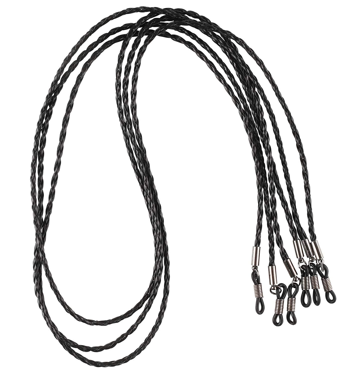 Elegant Eyeglass Strap-Chain- Retainer Braided (3 Pack Red, Purple, Light Blue) PU Leather Strap to Keep Your Glasses In Place - Never Lose or Misplace Your Eyeglasses Again by HANGIT