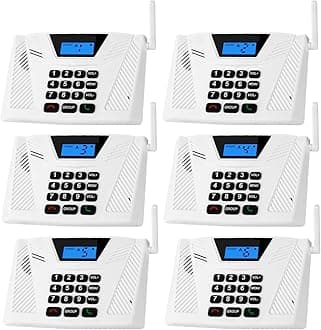 Intercoms Wireless for Home Hands Free, 2024 Upgraded Intercom 5300ft with Automatic Answer, 9 Channel Full Duplex Home Intercom System Fit for Hospital Business House(6 Packs White) ﻿