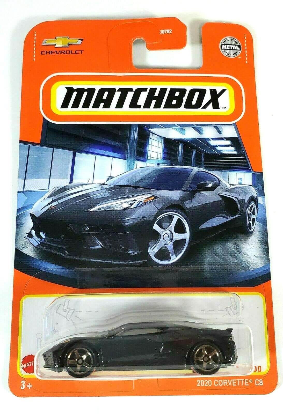Die Cast Matchbox 2020 Corvette C8 1:64 Scale Car Model (Black) - Kid, Unisex, Children