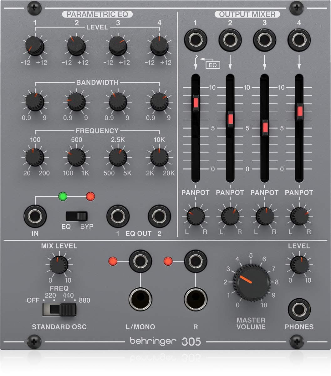 Behringer 305 EQ/MIXER/OUTPUT Legendary Analog Parametric EQ, Mixer and Output Module for Eurorack