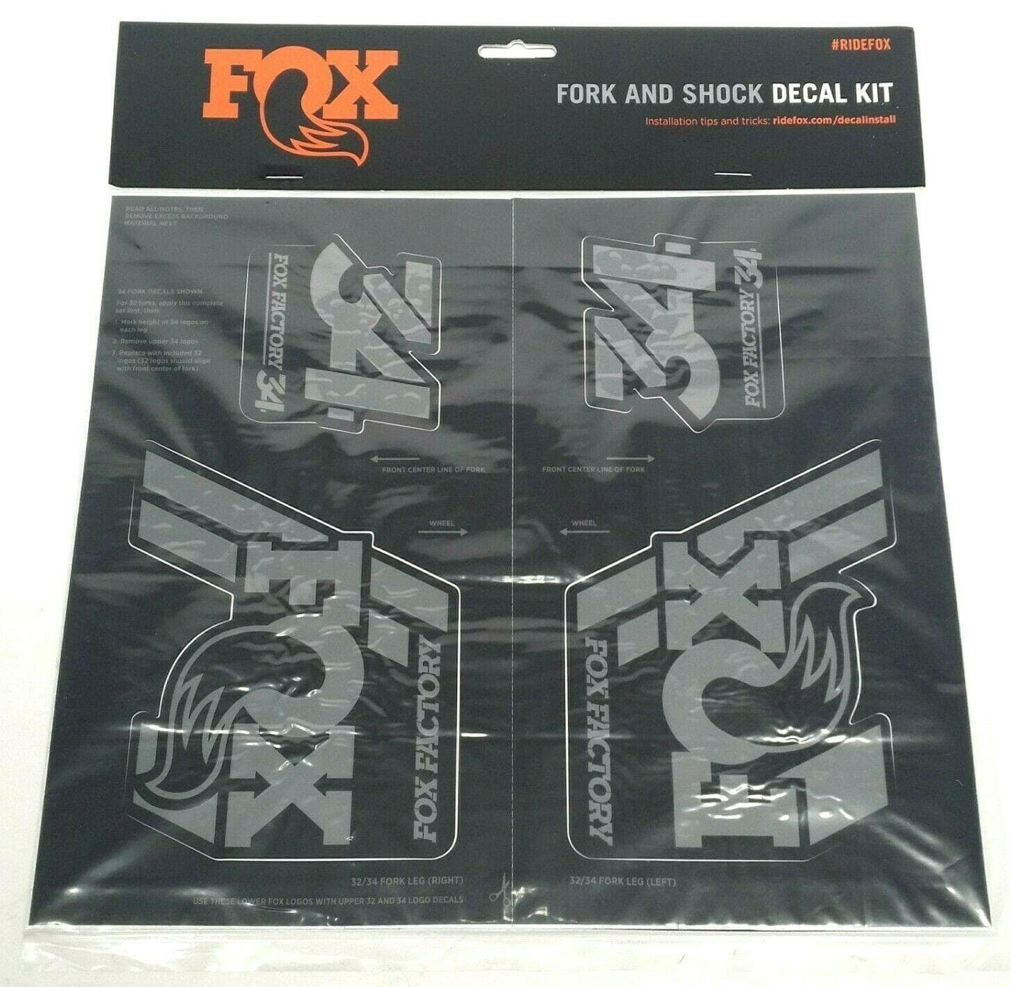 Shox Heritage Fork and Shock Decal Kit Stealth, One Size