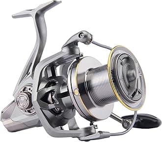 HAUT TON Spinning Reel 8000/9000/10000/12000/14000,17+1BB Metal/Graphite Frame Surf Fishing Reels,4.8:1 Gear Ratio 55lbs Drag Medium/Heavy Long Casting Inshore Offshore Saltwater Monster Fish.