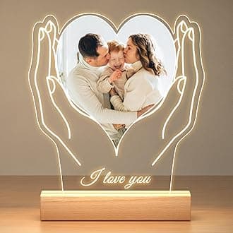 Jkolalin Custom Picture Frames with Photo, Customized Photo Frame, Personalized Picture Frame, Customized Birthday Gifts for Women Men Mom Dad Baby Kids Grandma Grandpa Family
