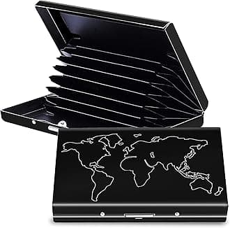 Storite Black 8 Slots RFID Protected Metal Credit/Debit/ATM Card Holder Case Wallet for Men & Women (Black-9.5 x 6.5 x 1.5 cm)