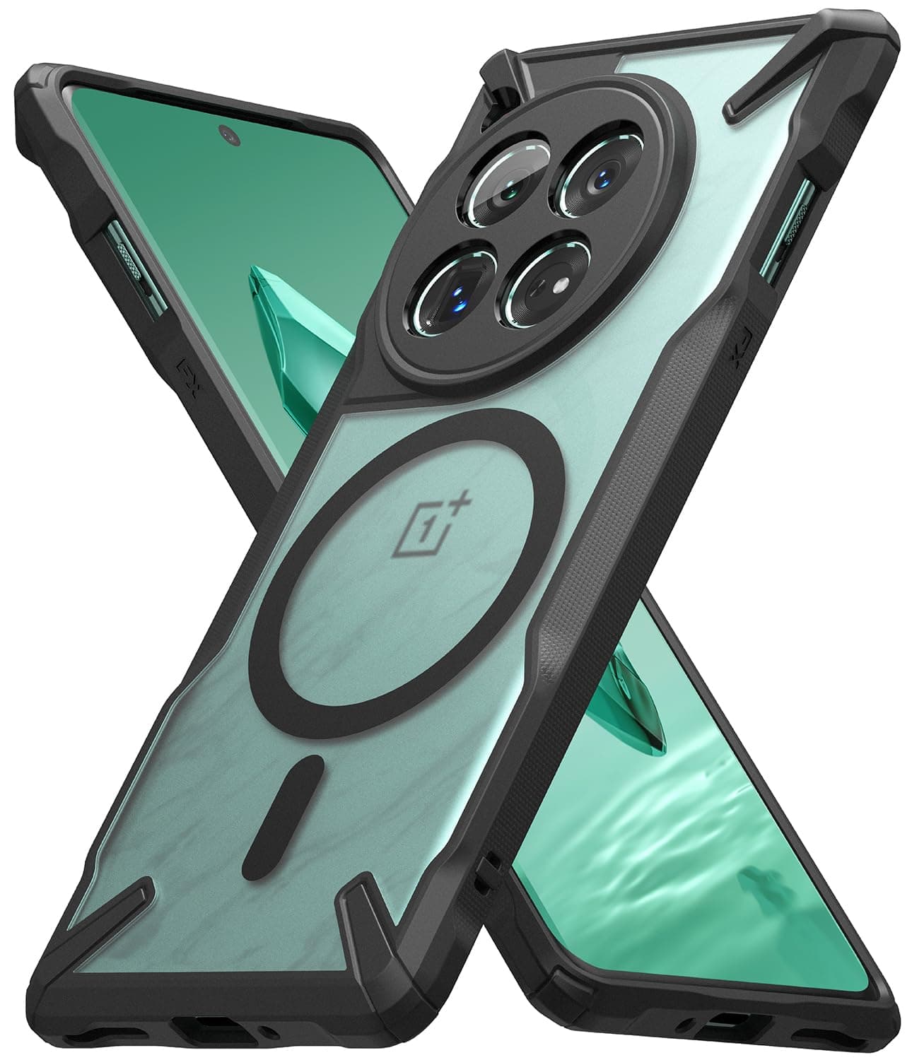 Fusion-X [Compatible with MagSafe] Designed for OnePlus 12 Case, Anti-Fingerprint Rugged Shockproof Protective Phone Cover - Magnetic Matte Black