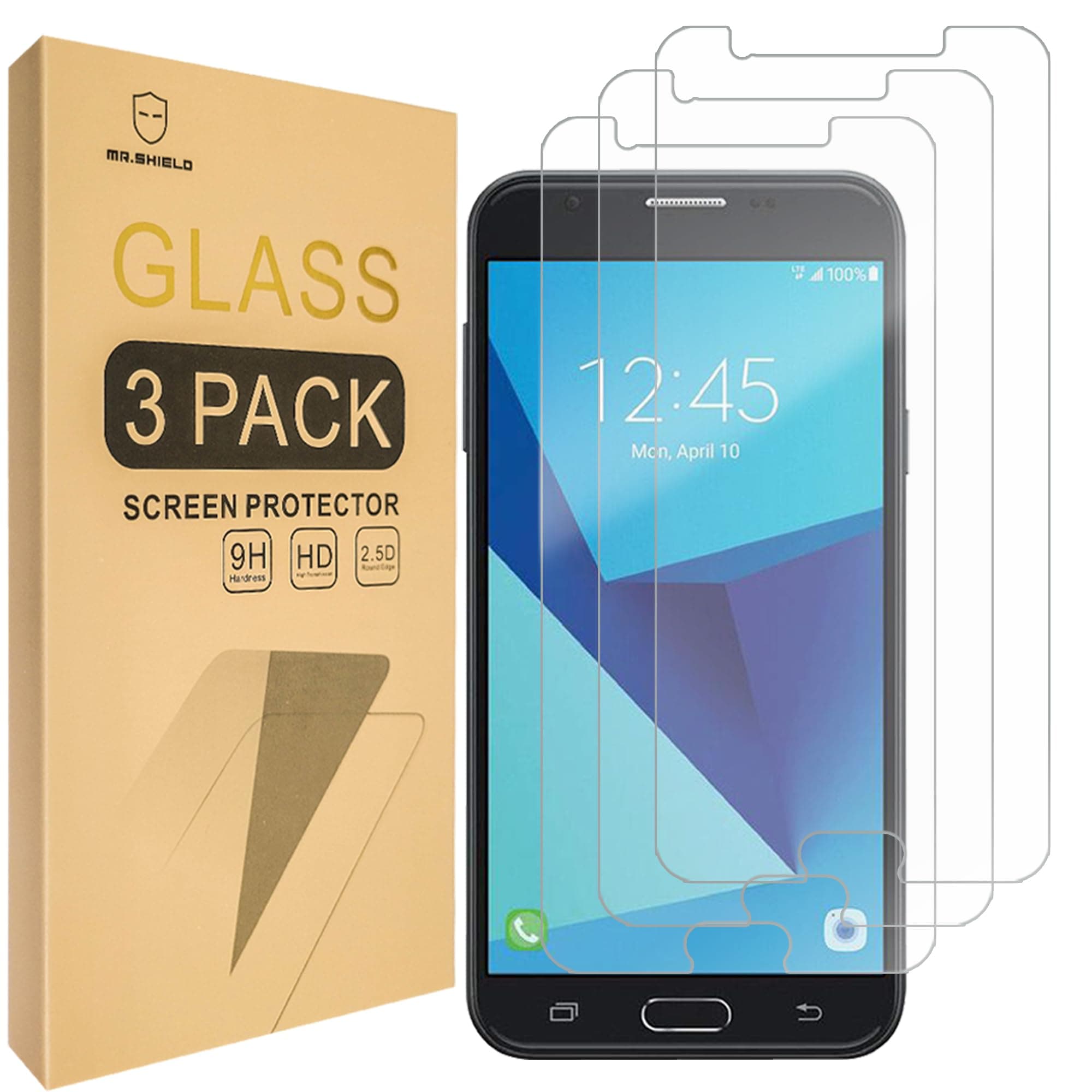 [3-Pack]- for Samsung Galaxy J7 2017 / J7 Perx / J7 Sky Pro / J7 Prime / J7V / J7 V [Tempered Glass] Screen Protector [Japan Glass with 9H Hardness] with Lifetime Replacement