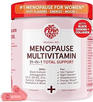 Menopause Multivitamin | 21 Vitamins for Women 45+ | Black Cohosh, Ashwagandha, Vitamin D3+K2, Probiotics & Collagen | Support for Hot Flashes, Mood Swings, Joint & Skin Health | 30 SVG