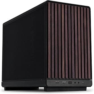 A3 mATX PC Case – Black – Wood Front Panel – SFX/ATX PSU Support – 4 Slot GPU – High Airflow Compact Chassis