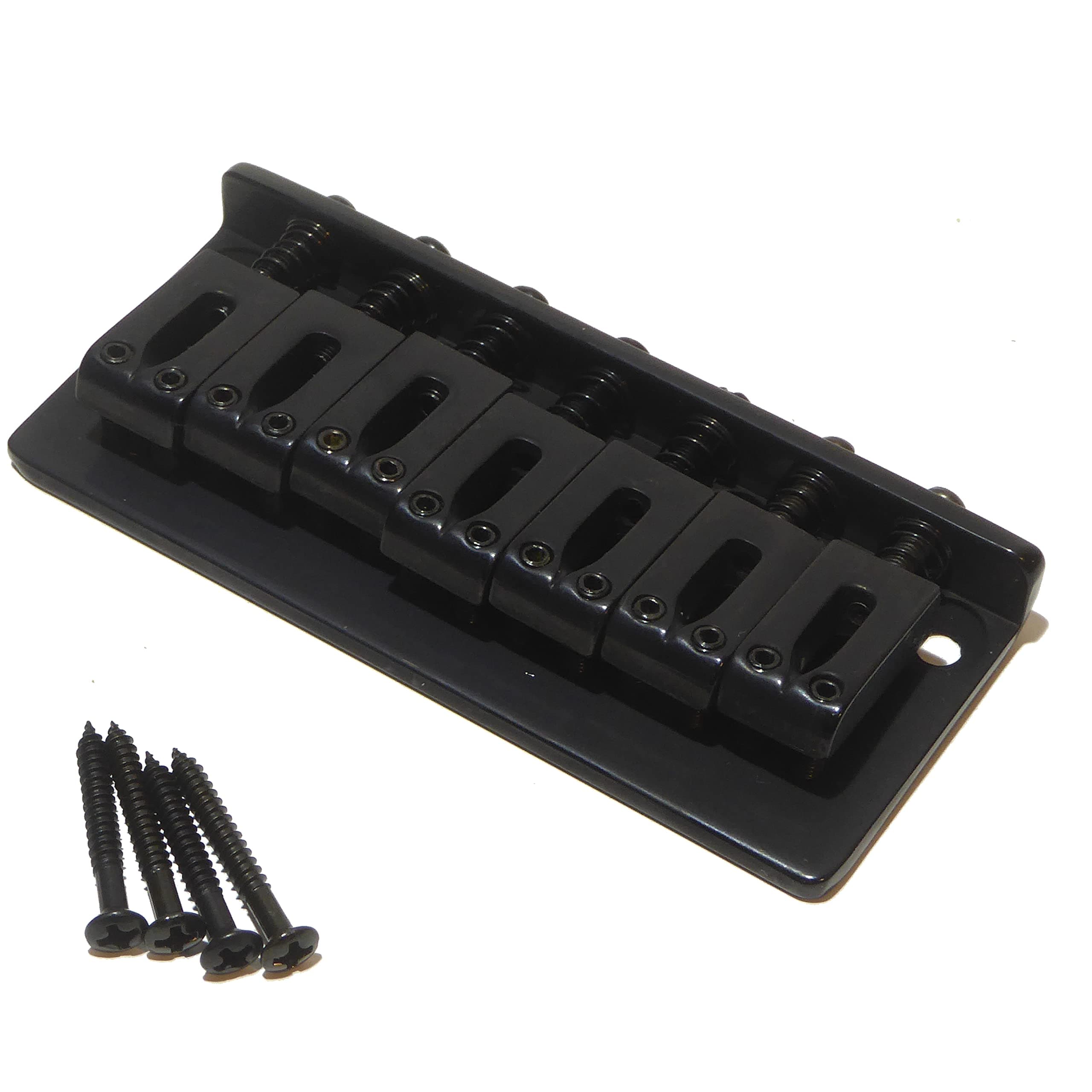 Seven string guitar bridge in black BN071 strings through body 10.8mm spacing