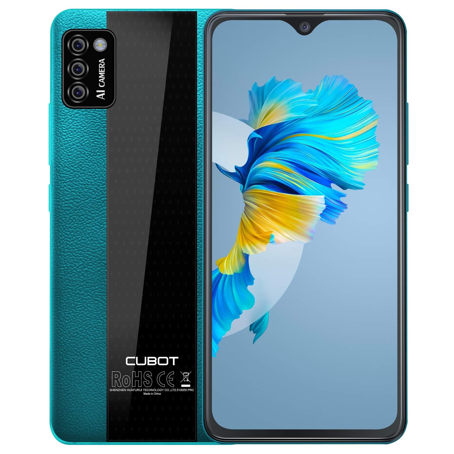 CUBOT Phone Unlocked, Note 7 4G Smartphone Unlocked, Android 10, 2GB RAM+16GB ROM,128GB Extendable by TF Card, 5.5 Inch Dewdrop Screen, Three Card Slots (Green)