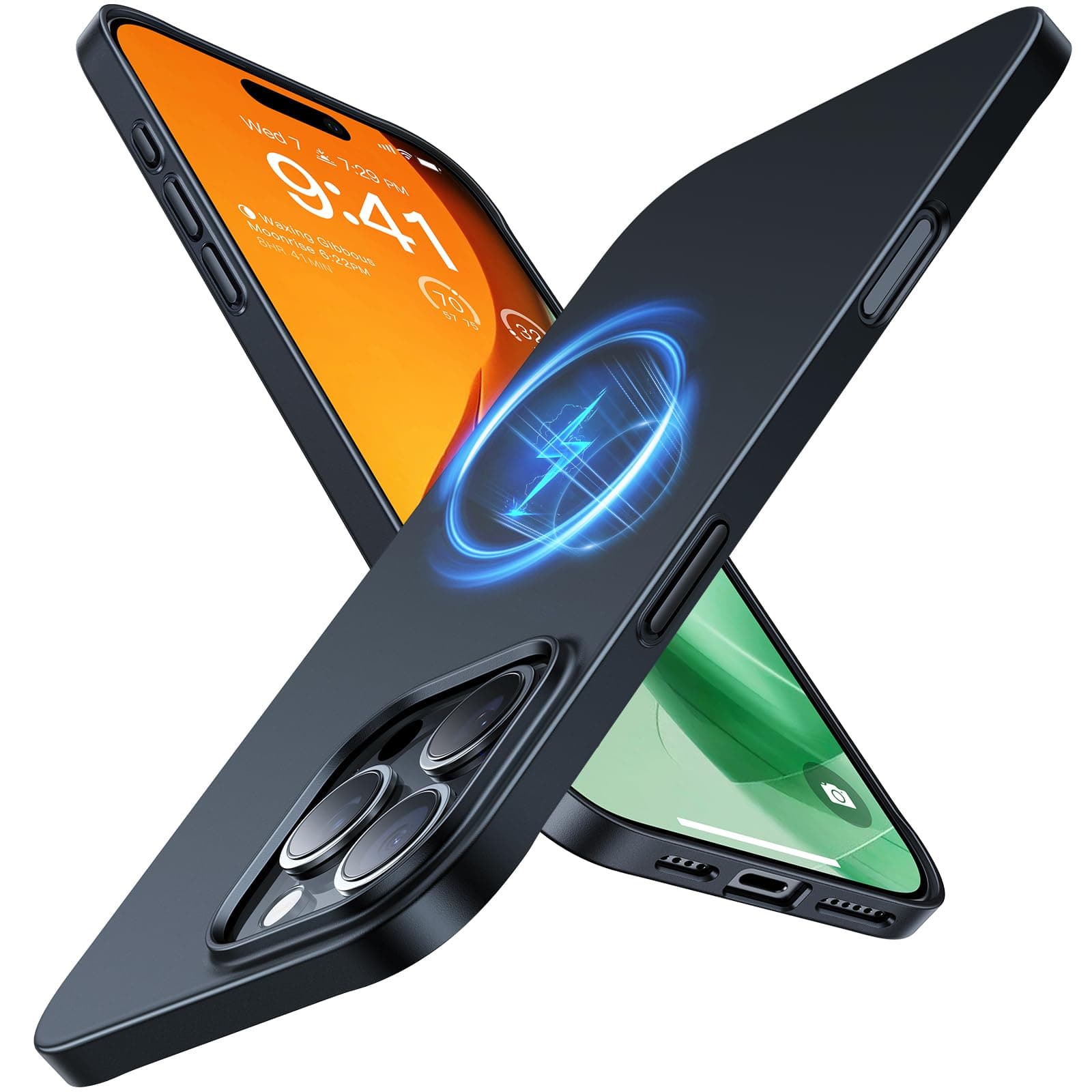 TORRAS Magnetic Slim Fit for iPhone 16 Pro Case, 6.3 inch, Ultra-Thin Case Compatible with MagSafe, Lightweight Matte Anti-Scratch Hard PC Cover Phone Case for iPhone 16 Pro OriginFit, Black