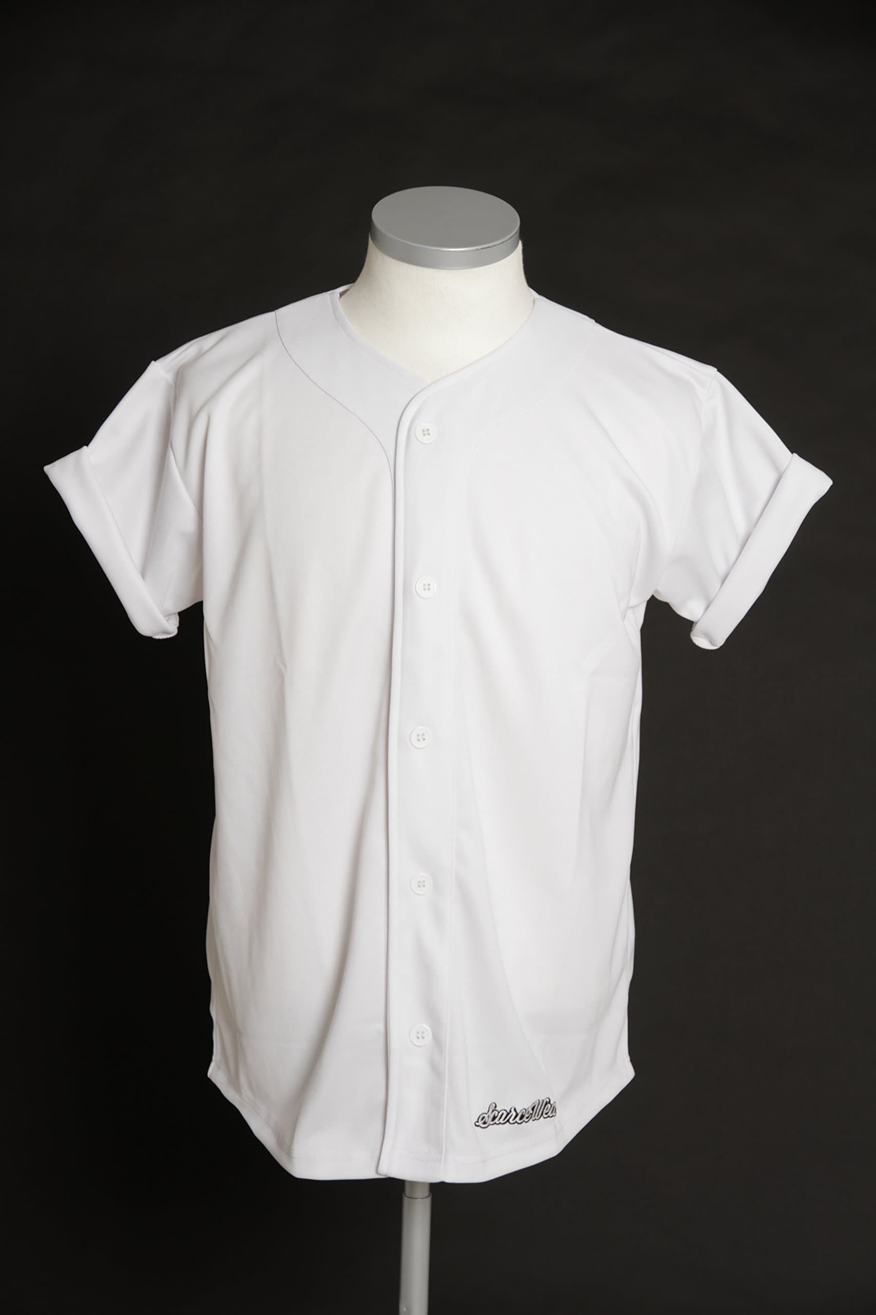 Scarcewearwhite plain baseball jersey size Large