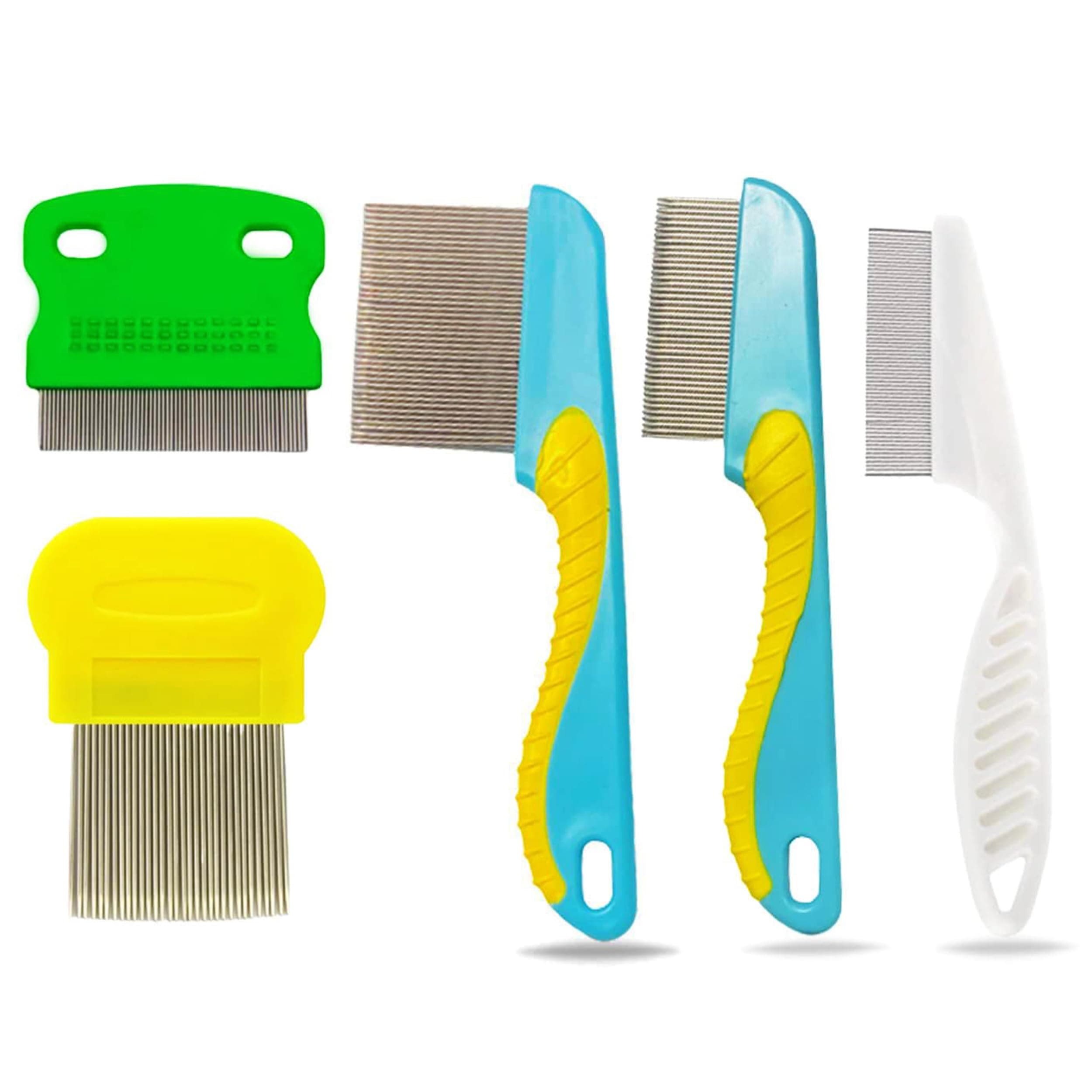 5 Pieces Hair Nit Combs Remove Head Nits Fine Stainless Steel Teeth Head Nit Comb For Pets Kids And Adults