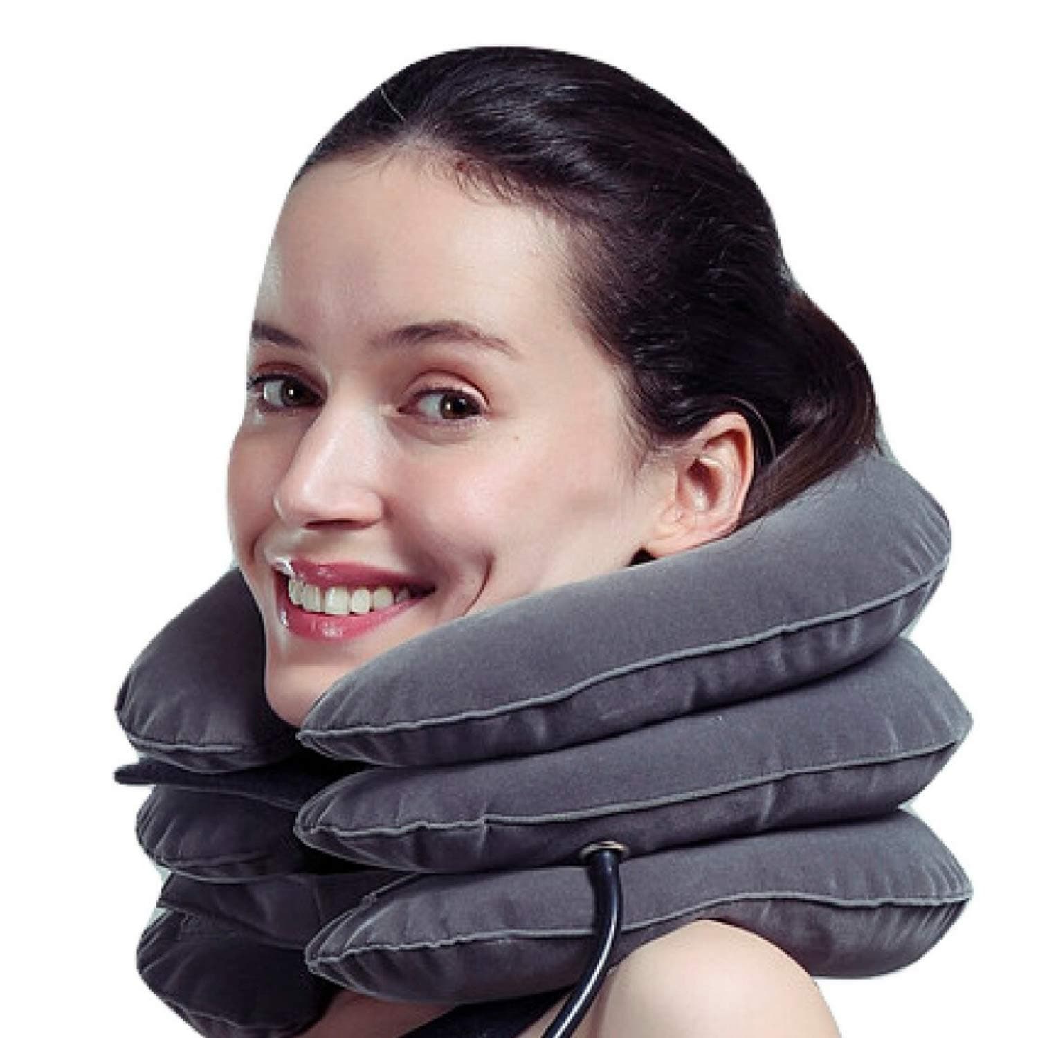 Medized Inflatable Cervical Shoulder Traction Device Improve Spine Alignment Reduce Neck Pain (Grey)