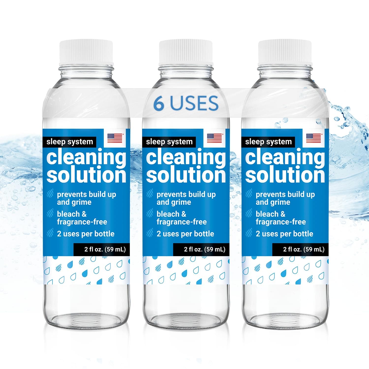 IMPRESA Sleep System Cleaning Solution Compatible with ChiliPad, OOLER & Dock Pro & Bed Cooling System Cleaner - 3-Pack, 2 Fl Oz - Unscented No-Mess Cleaning Supplies - Sleep Machine Cleaner