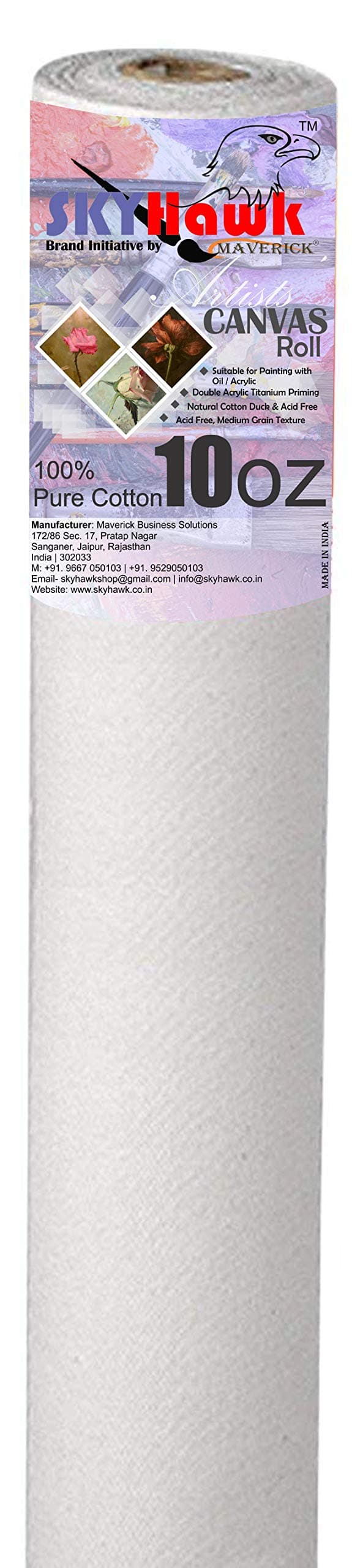 SKYHawk Medium Grain Artist Canvas Roll (10 oz) (36 x 5)