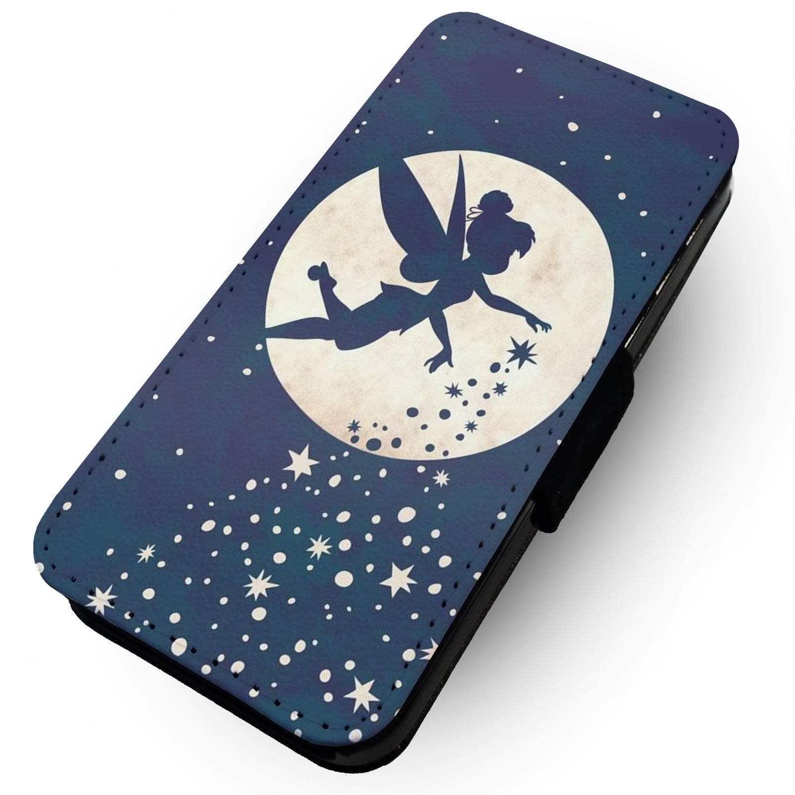Toasted Merch iPhone XS MAX Tinkerbell Moon Shadow - BLUE Printed Art Faux Leather Flip Phone Case Cover
