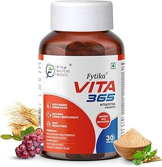 - Vita 365-30 tablets (Pack of 1) | Multivitamin For Men and Women | With Ashwagandha, Ginseng, Probiotics & Prebiotics and Biotin| Enhances Energy, Immunity and Digestion