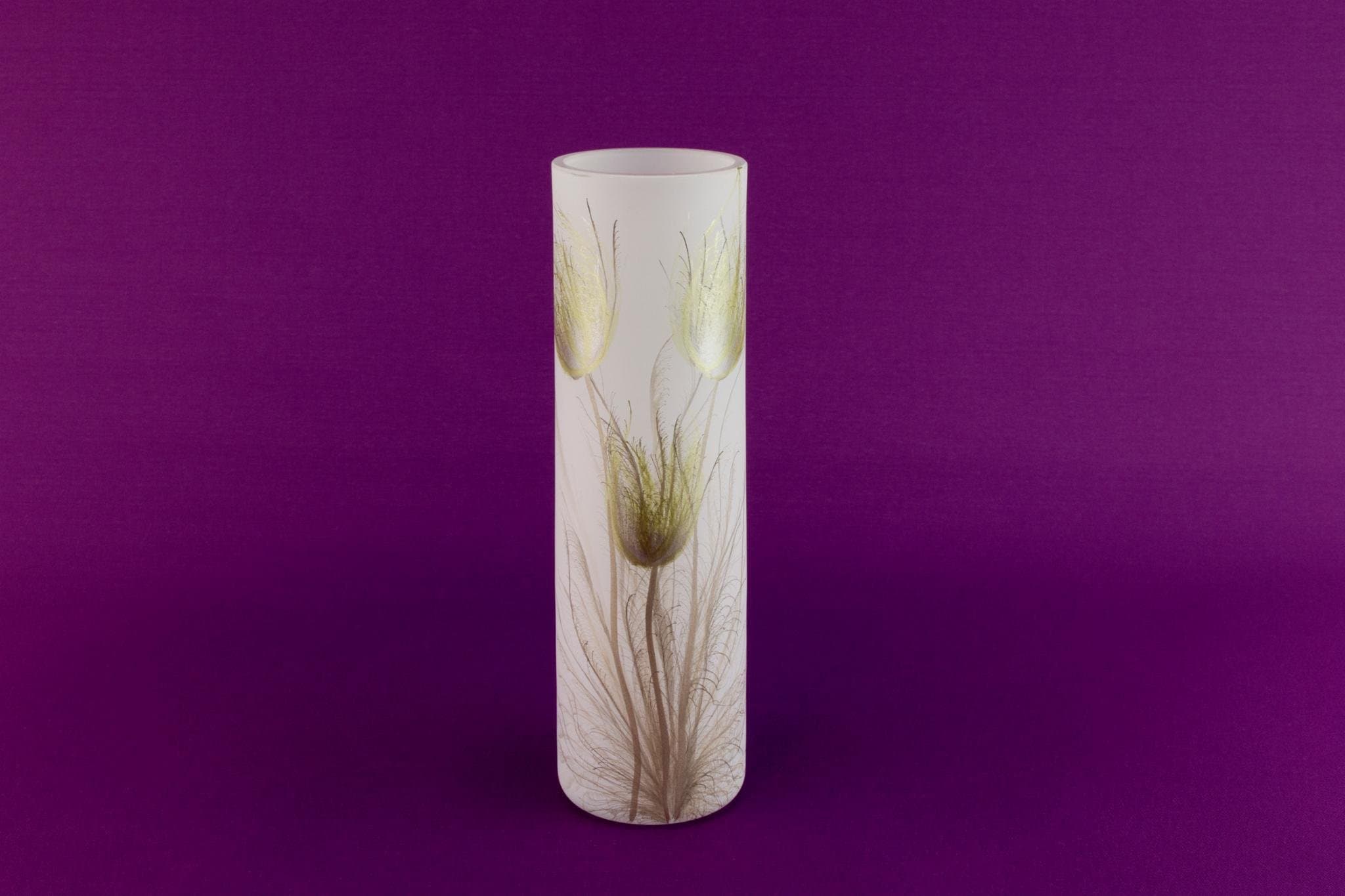 Nobile White Glass Gilded Vase Small