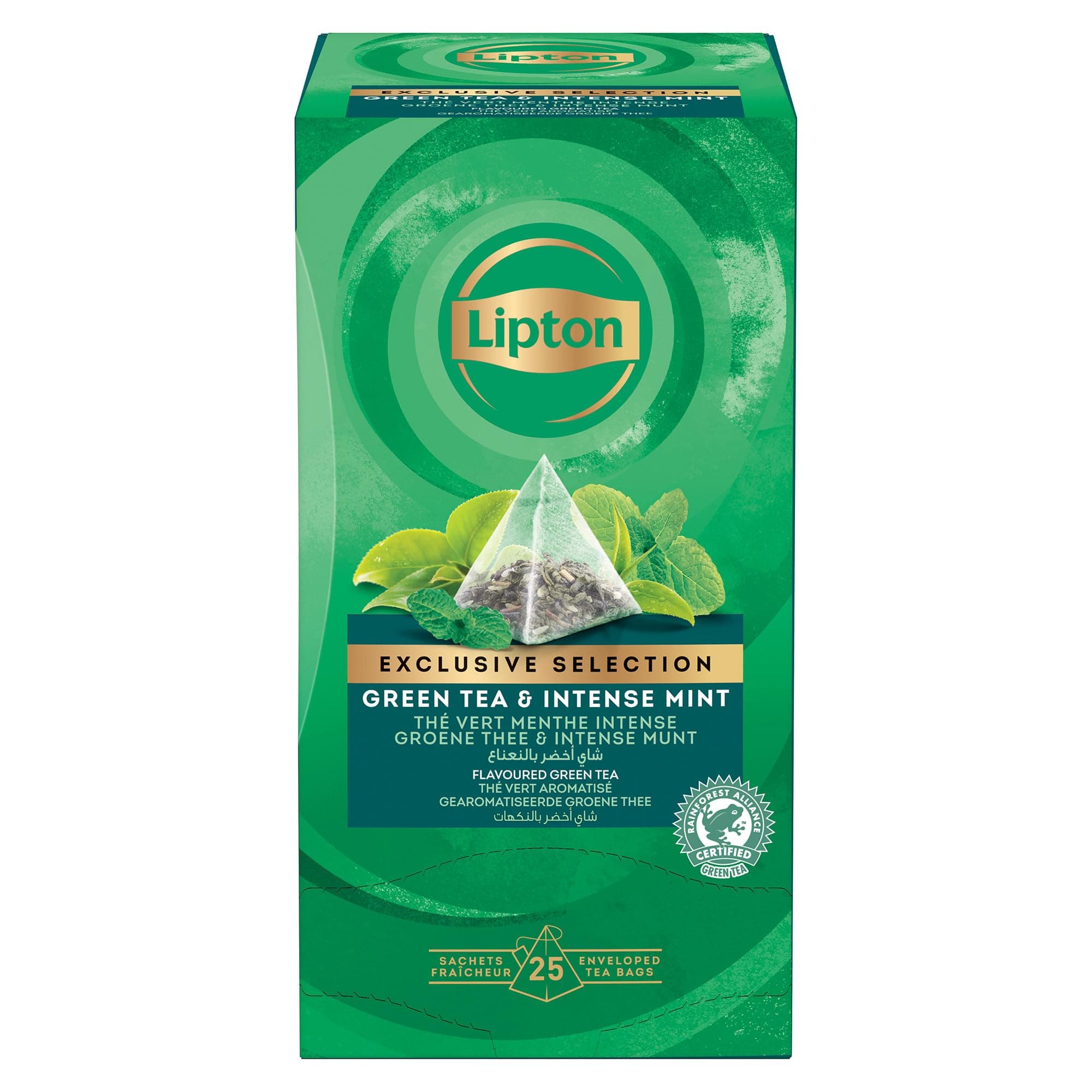 Lipton Exclusive Selection Green Tea & Intense Mint, 25 Pyramid Tea Bags