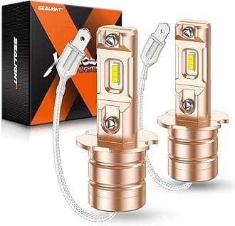 SEALIGHT H3 LED Bulb or DRL, 14000LM H3ll H3 LED Fog Light Bulb, 6500K 600% Brightness Super Heat Dissipation Performance, Plug-n-Play, Pack of 2