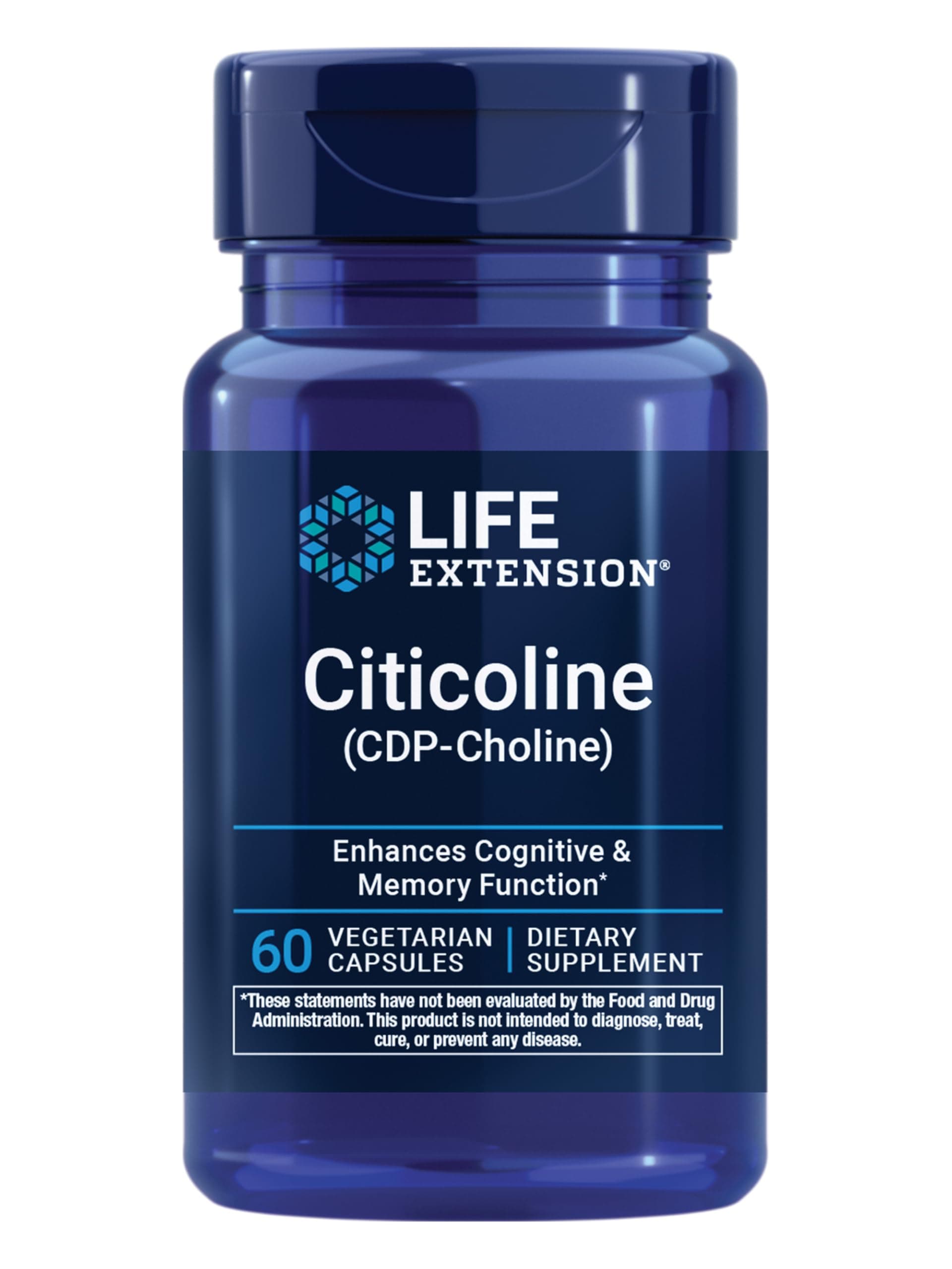 Citicoline (CDP-Choline) - Citicoline Supplement for Brain & Cognitive Health, Focus, Attention, Memory Function - Non-GMO, Gluten Free, Vegetarian - 60 Capsules