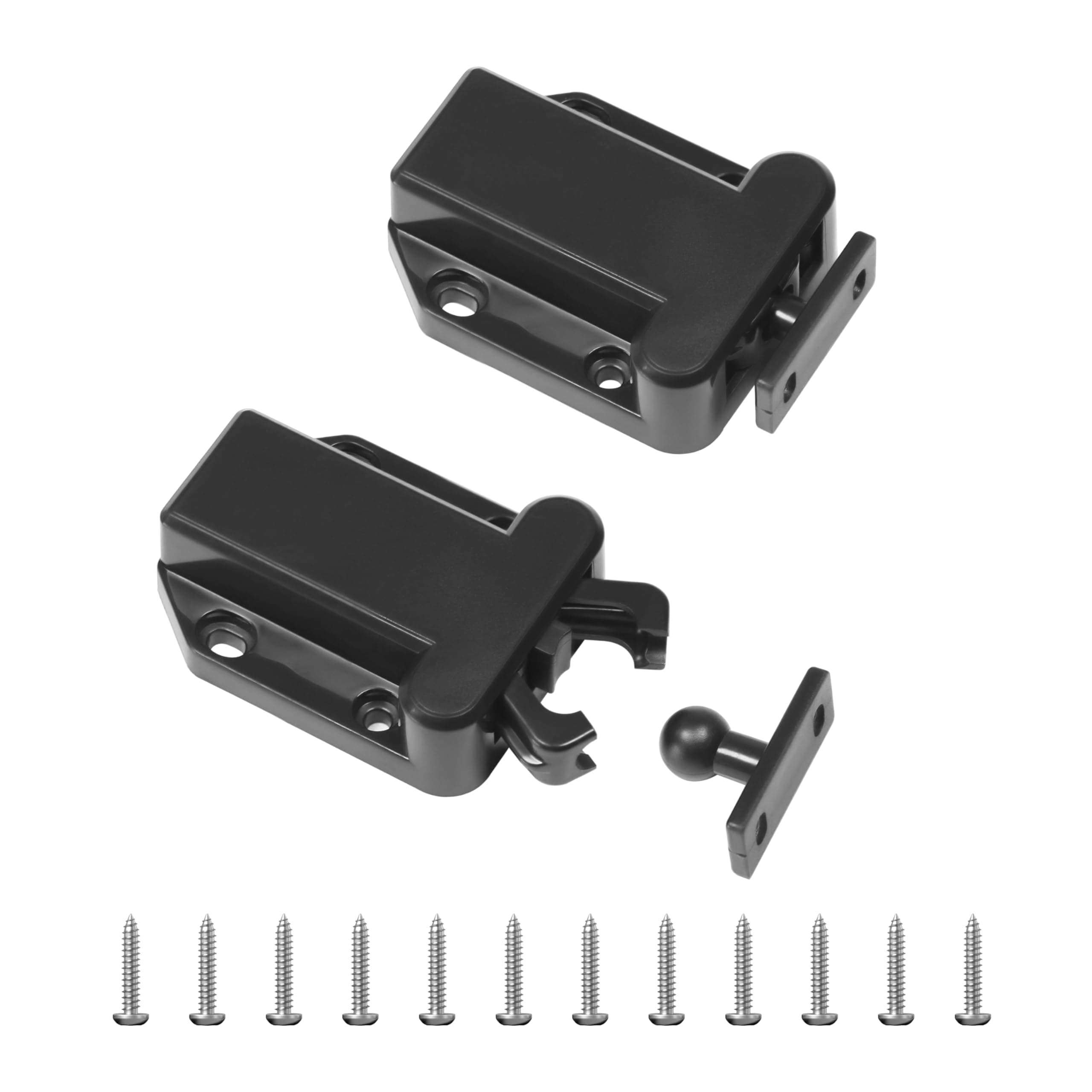 Push Latch Rebound Self-Locking Device, Automatic Pop-Up Function Cabinet Lock, Modern Home Lock (2 Packs)