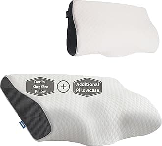 King Size Neck Pillow Cervical Memory Foam Pillow & Additional Pillowcase