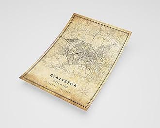 MG Global Rustic Poster of Bialystok Poland | 11x17 12x18 16x24 24x36 Vintage Unframed Print | Antique Hometown City Wall Art for Gift | Home Office Decor