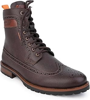 ALBERTO TORRESI Men's Synthetic Lace-Up Ankle Boots with Zip Closure - Stylish and Durable Boots for Men, Trendy Lace-Up Design, Zipper Closure, Perfect for Casual or Formal Occasions