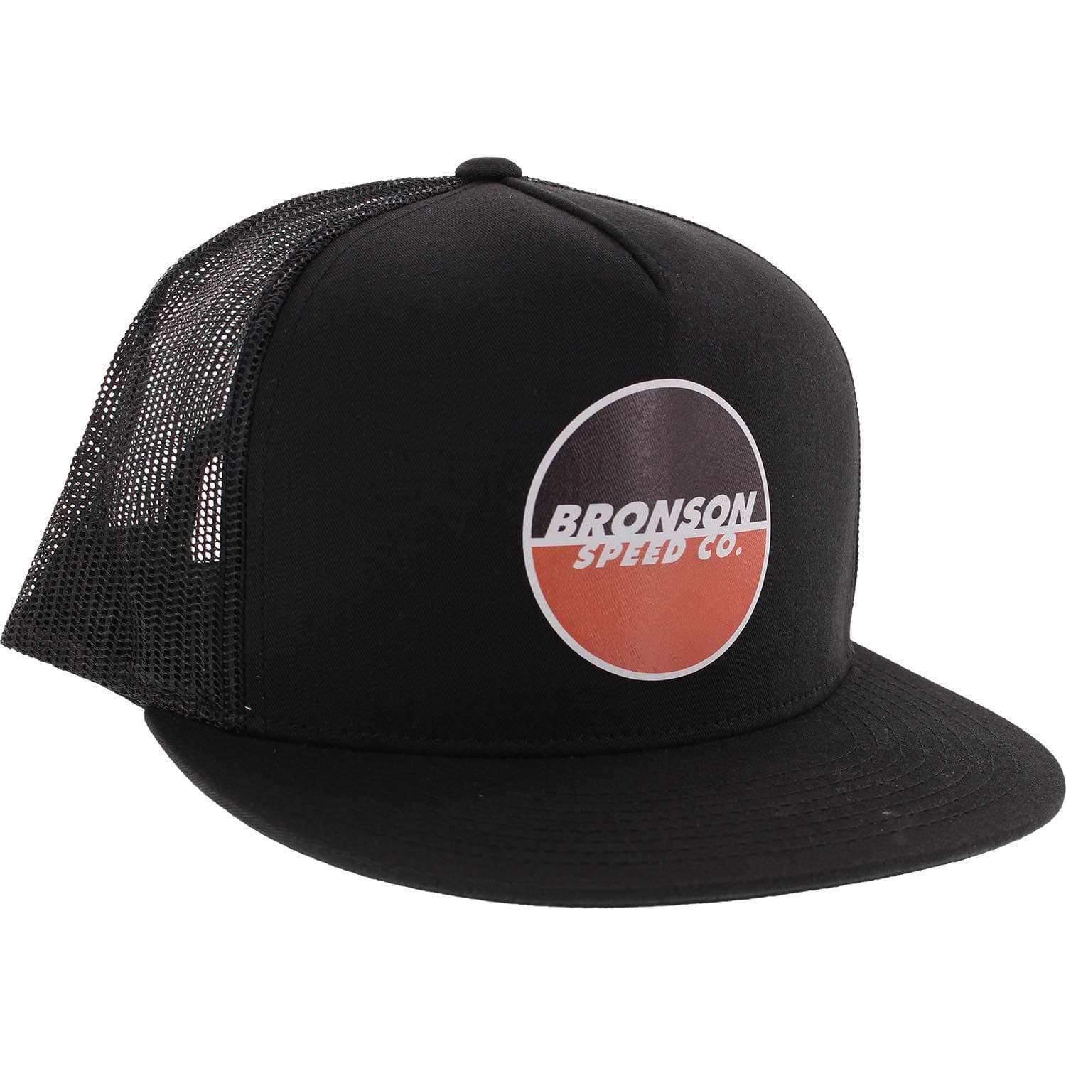 Bronson Speed Co Logo Black Mesh Trucker Hat - Adjustable