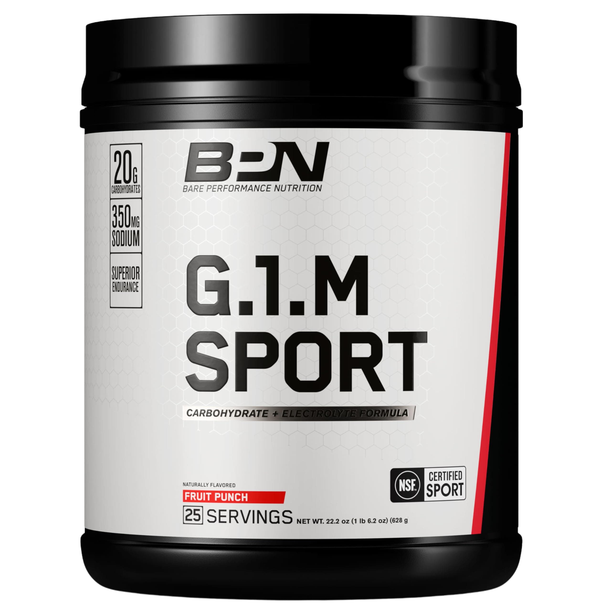 BARE PERFORMANCE NUTRITION, BPN G.1.M Go One More Sport, Endurance Training Fuel, Superior Carbohydrate & Electrolytes Powder Formula, Reduce Fatigue, Fruit Punch, 25 Servings