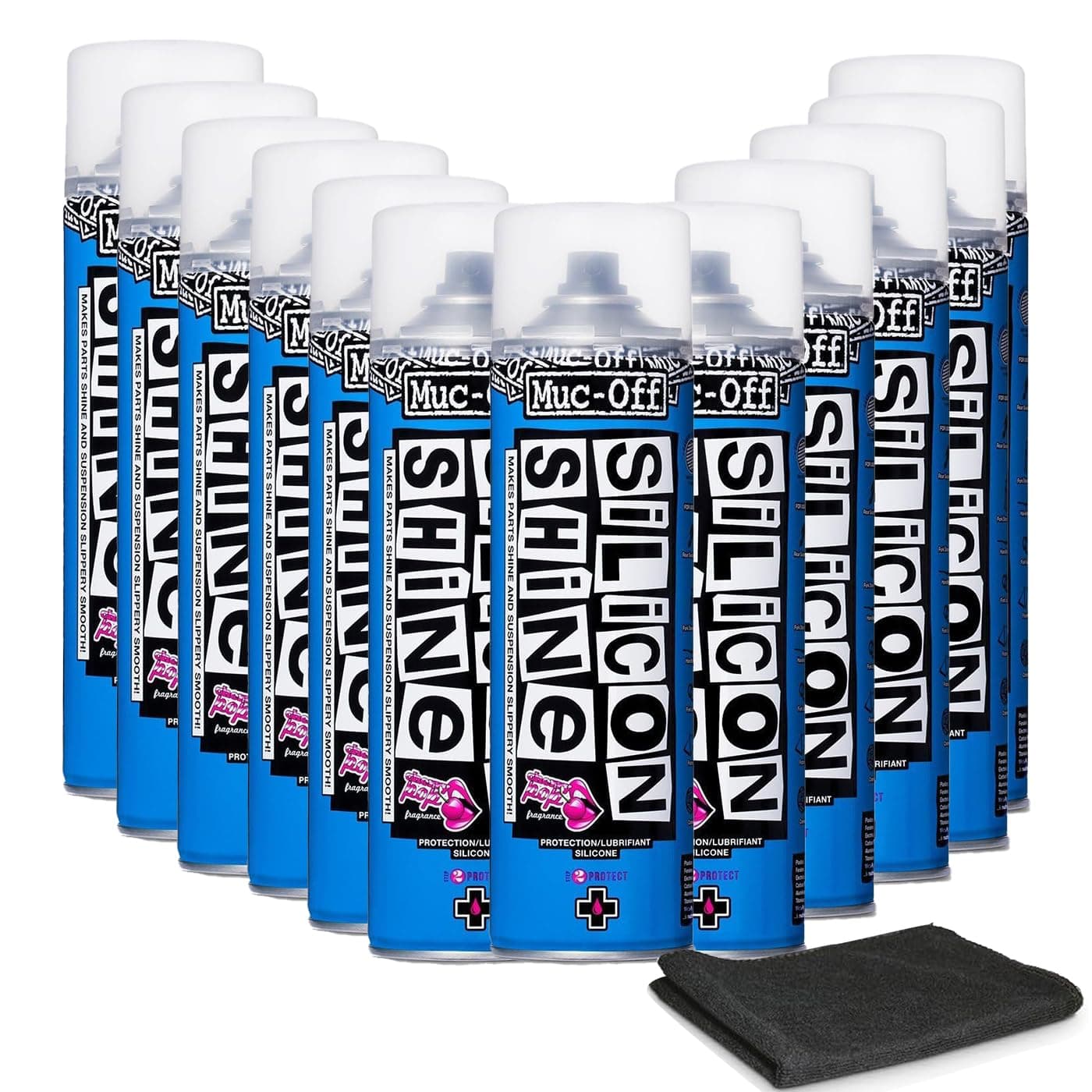 Muc-Off Silicon Shine 500ml, 12-Pack | Quick-Dry & Dirt-Repellent | Enhances Metal, Plastic & Rubber | Suitable for Bicycles, Motorcycles, ATVs & UTVs
