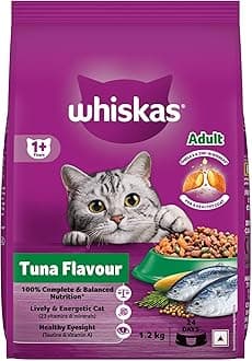 Whiskas Adult (1+ Years) Dry Cat Food, Tuna Flavour, 1.2 kg, Contains 41 Essential Nutrients, Complete & Balanced Nutrition for Adult Cats
