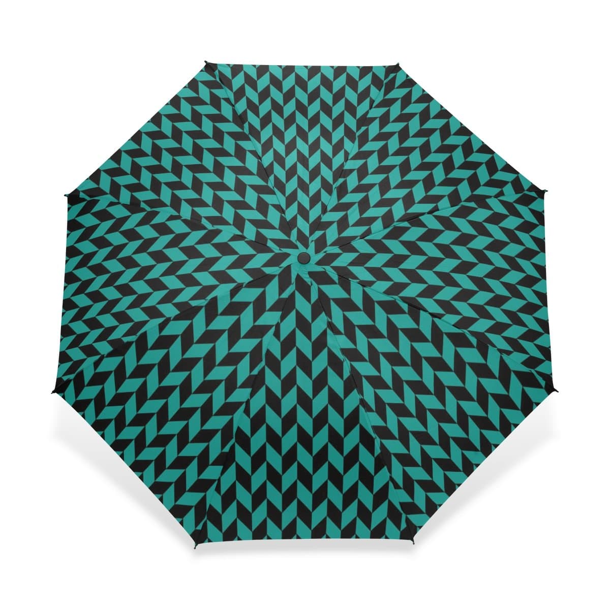 Littleli Houndstooth Pattern 100% Fabric and Aluminium Foldable Umbrella (41 Inch)