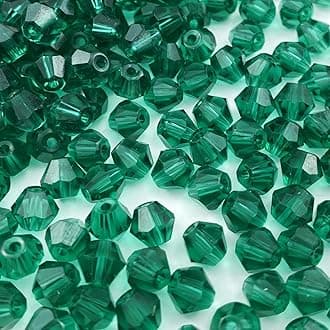 600pcs Bicone Crystal Beads 3mm Crystal Glass Faceted Beads for Necklace Bracelet Earrings DIY Jewelry Crafts Making Supplies(Peacock Green)