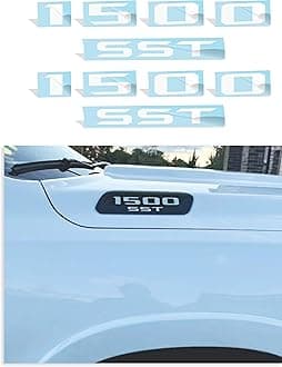 1500 SST Hood Emblem Overlay Decal Stickers - 2025 Ram 1500 Bighorn, Laramie and Warlock w/3.0 I6 Hurricane (Color: Gloss White)