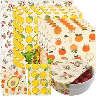 Reusable Beeswax Wrap - 9 Pack Beeswax Wraps for Food, Eco-Friendly Beeswax Food Wraps, Bread Sandwich Wrapper - Organic, Sustainable, Zero Waste, Reusable Plastic-Free Food Storage Wrap, 1XL, 3M, 5S