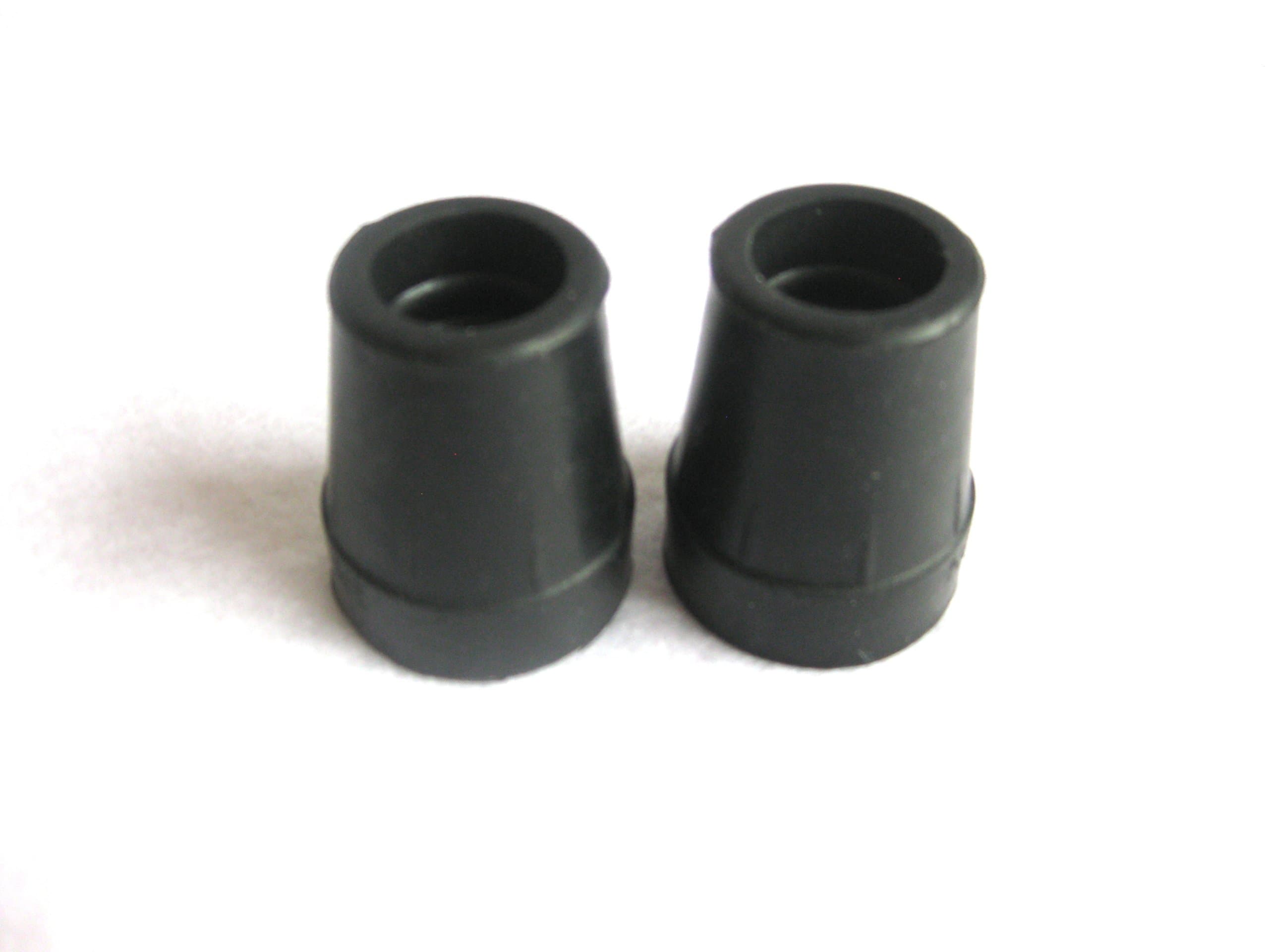 Harvy 7/8" Heavy Duty Black Rubber Replacement Cane Tip. (2 Pack)