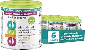 Else Nutrition Toddler Formula Value 12-36 Months - Organic, Plant Based Toddler Nutritional Drink - Soy & Dairy Free, Lactose Free - Toddler Protein Powder w/ 20+ Vitamins, 24.3 ounce (VALUE pack of 6)