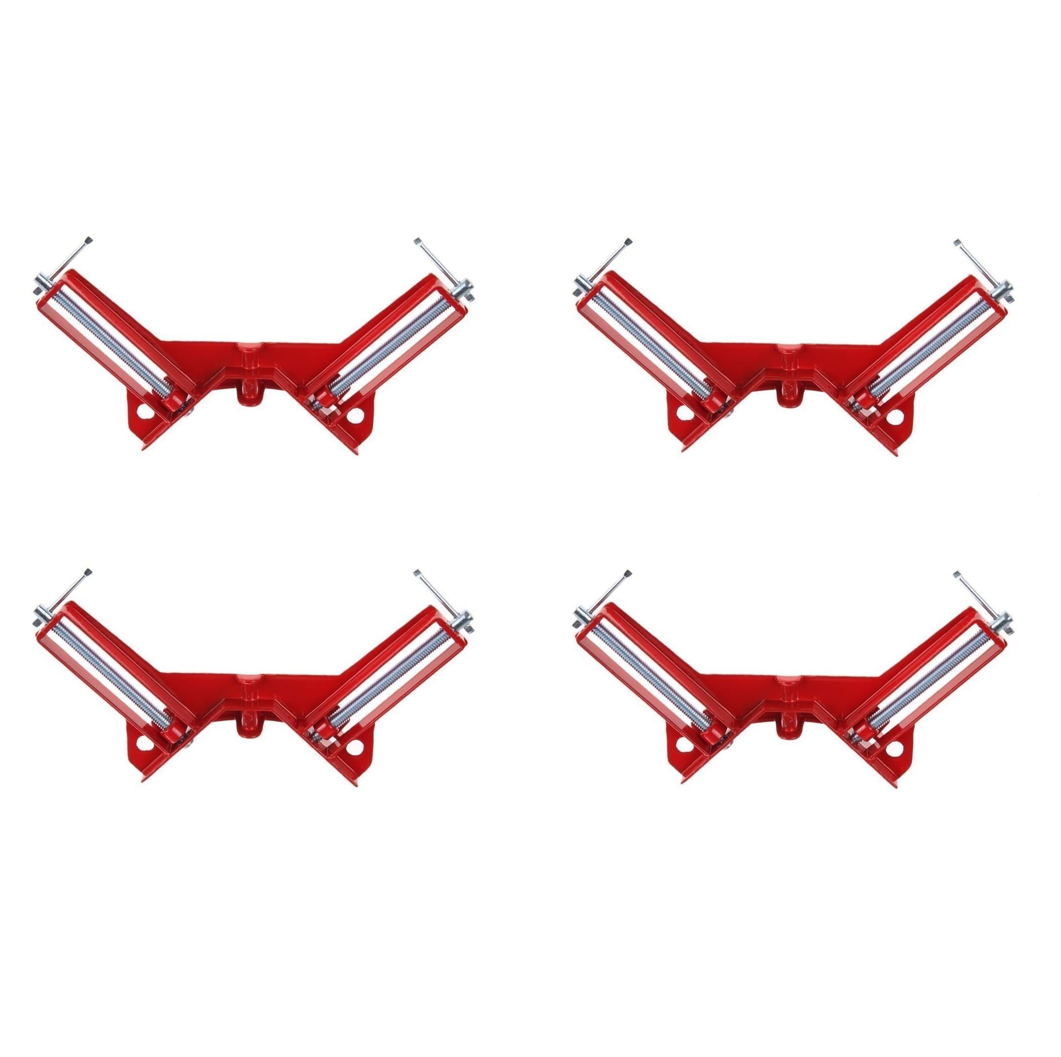 Farmunion 4pcs 90 Degree Right Angle Miter Corner Clamp 3" Capacity Corner Tool Jig Red