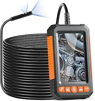VEVOR Inspection Camera with Light Industrial Borescope 1080P HD Split Screen LED Light for Scope Camera Auto Plumbing (4.3" IPS Screen - 49.2ft)